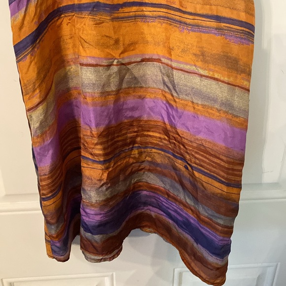 Anthropologie Left of Center Silk Flowy watercolor Striped Tank Sleeveless Top - Picture 6 of 10
